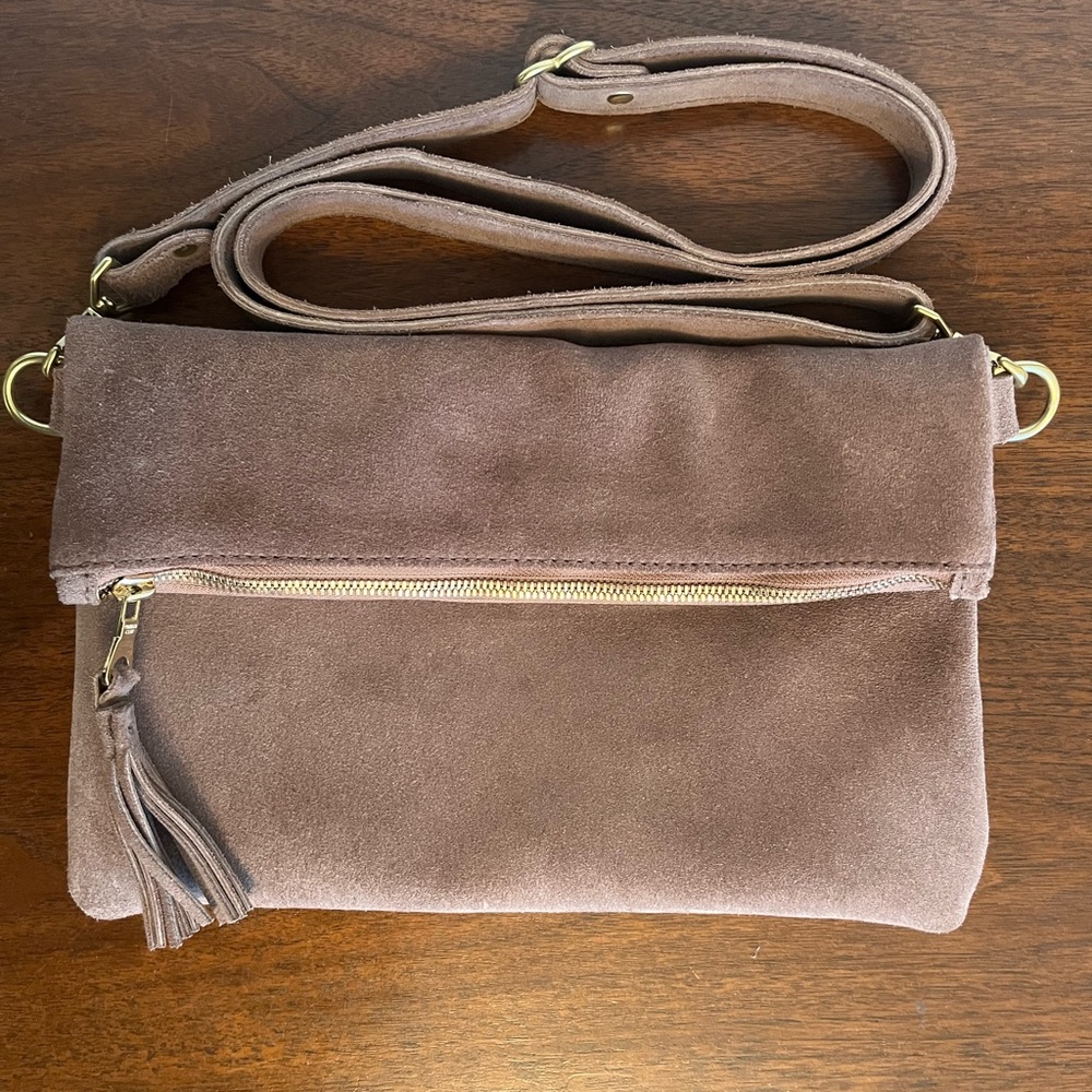 Parker Clay Suede Crossbody Bag